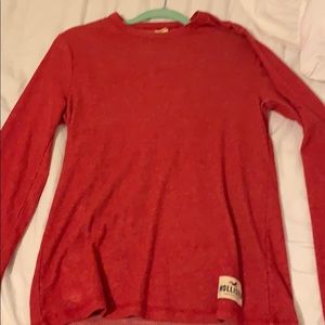 Hollister red long sleeve sweater